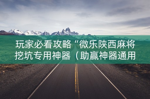 玩家必看攻略“微乐陕西麻将挖坑专用神器（助赢神器通用版）