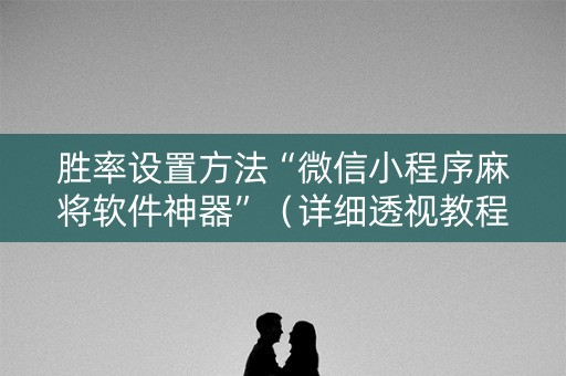 胜率设置方法“微信小程序麻将软件神器”（详细透视教程）-哔哩哔哩