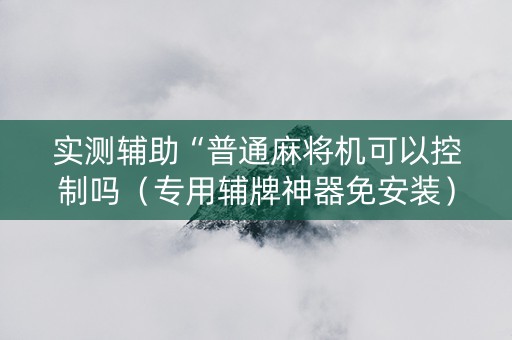 实测辅助“普通麻将机可以控制吗（专用辅牌神器免安装）
