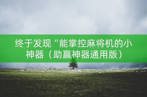终于发现“能掌控麻将机的小神器（助赢神器通用版）