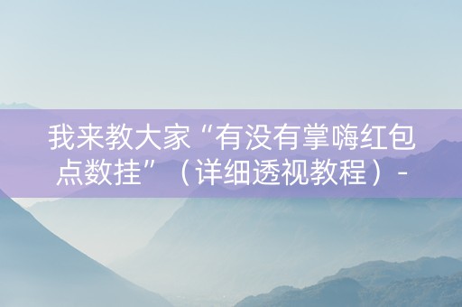 我来教大家“有没有掌嗨红包点数挂”（详细透视教程）-哔哩哔哩