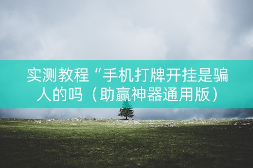 实测教程“手机打牌开挂是骗人的吗（助赢神器通用版）