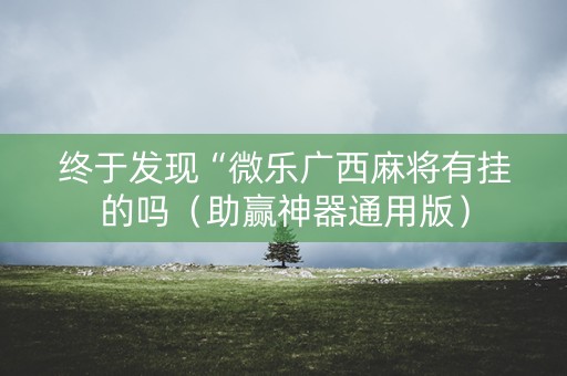 终于发现“微乐广西麻将有挂的吗（助赢神器通用版）