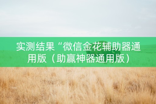 实测结果“微信金花辅助器通用版（助赢神器通用版）
