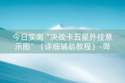 今日实测“决战卡五星外挂意示图”（详细辅助教程）-哔哩哔哩