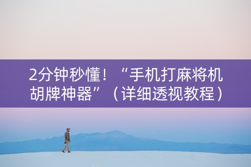 2分钟秒懂！“手机打麻将机胡牌神器”（详细透视教程）-哔哩哔哩