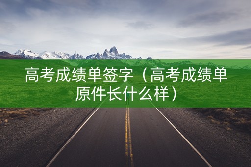 高考成绩单签字（高考成绩单原件长什么样）