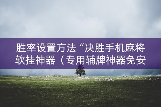 胜率设置方法“决胜手机麻将软挂神器（专用辅牌神器免安装）