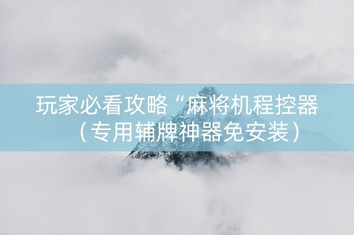 玩家必看攻略“麻将机程控器（专用辅牌神器免安装）