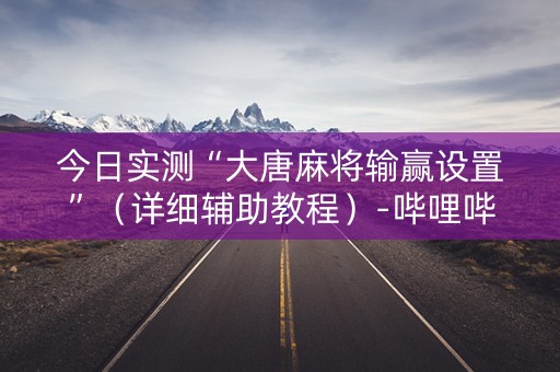 今日实测“大唐麻将输赢设置”（详细辅助教程）-哔哩哔哩