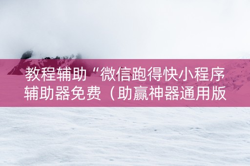 教程辅助“微信跑得快小程序辅助器免费（助赢神器通用版）