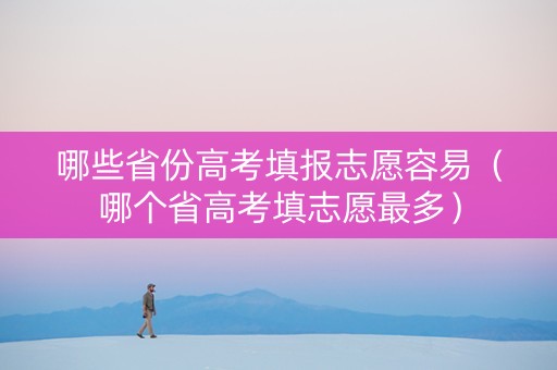哪些省份高考填报志愿容易（哪个省高考填志愿最多）