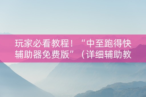 玩家必看教程！“中至跑得快辅助器免费版”（详细辅助教程）-哔哩哔哩
