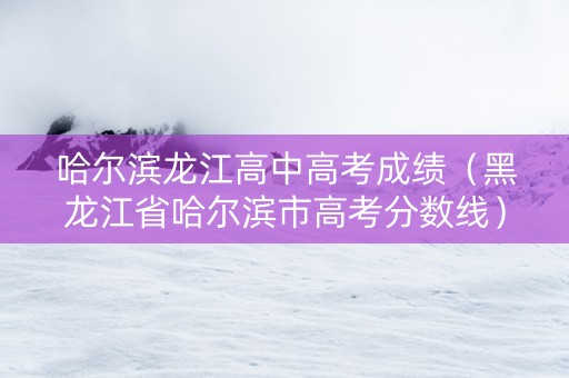 哈尔滨龙江高中高考成绩（黑龙江省哈尔滨市高考分数线）