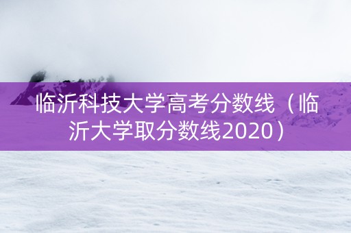 临沂科技大学高考分数线（临沂大学取分数线2020）