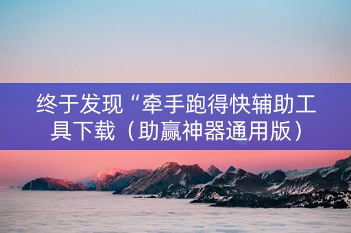 终于发现“牵手跑得快辅助工具下载（助赢神器通用版）