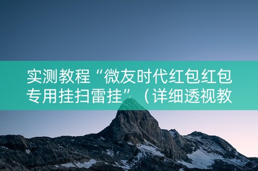 实测教程“微友时代红包红包专用挂扫雷挂”（详细透视教程）-哔哩哔哩