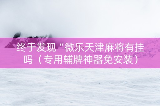 终于发现“微乐天津麻将有挂吗（专用辅牌神器免安装）
