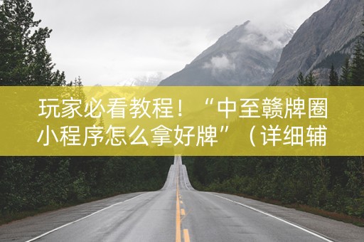 玩家必看教程！“中至赣牌圈小程序怎么拿好牌”（详细辅助教程）-哔哩哔哩
