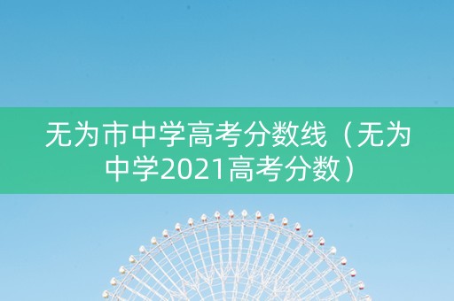 无为市中学高考分数线（无为中学2021高考分数）