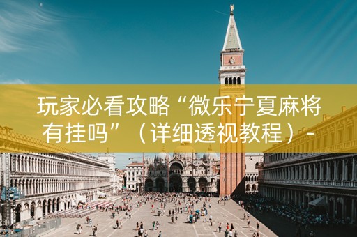 玩家必看攻略“微乐宁夏麻将有挂吗”（详细透视教程）-哔哩哔哩