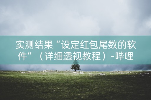 实测结果“设定红包尾数的软件”（详细透视教程）-哔哩哔哩