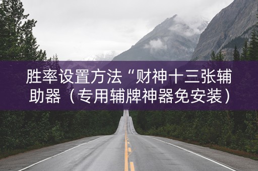胜率设置方法“财神十三张辅助器（专用辅牌神器免安装）