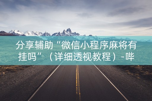 分享辅助“微信小程序麻将有挂吗”（详细透视教程）-哔哩哔哩