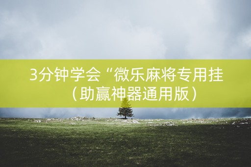 3分钟学会“微乐麻将专用挂（助赢神器通用版）