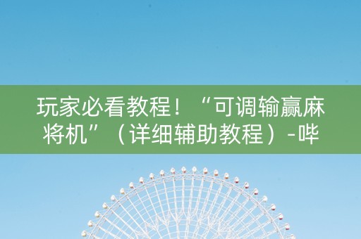 玩家必看教程！“可调输赢麻将机”（详细辅助教程）-哔哩哔哩