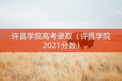许昌学院高考录取（许昌学院2021分数）