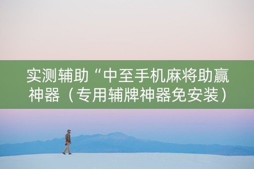 实测辅助“中至手机麻将助赢神器（专用辅牌神器免安装）