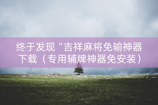 终于发现“吉祥麻将免输神器下载（专用辅牌神器免安装）