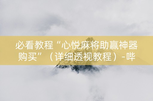 必看教程“心悦麻将助赢神器购买”（详细透视教程）-哔哩哔哩