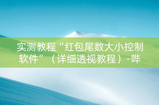 实测教程“红包尾数大小控制软件”（详细透视教程）-哔哩哔哩