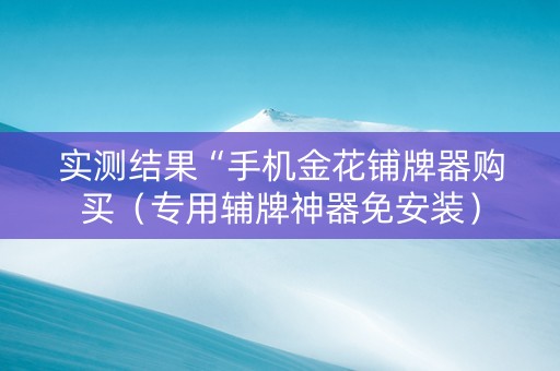 实测结果“手机金花铺牌器购买（专用辅牌神器免安装）