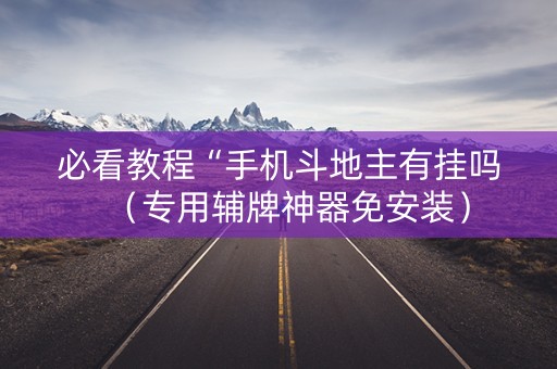 必看教程“手机斗地主有挂吗（专用辅牌神器免安装）