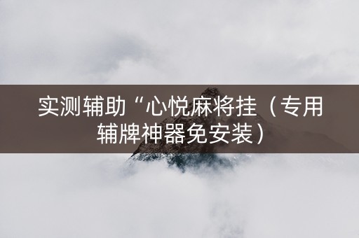 实测辅助“心悦麻将挂（专用辅牌神器免安装）