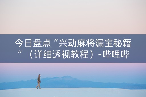 今日盘点“兴动麻将漏宝秘籍”（详细透视教程）-哔哩哔哩