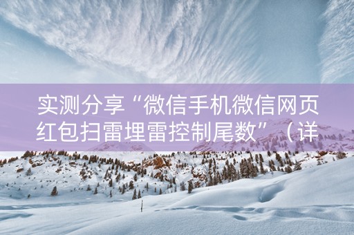 实测分享“微信手机微信网页红包扫雷埋雷控制尾数”（详细透视教程）-哔哩哔哩
