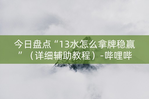 今日盘点“13水怎么拿牌稳赢”（详细辅助教程）-哔哩哔哩