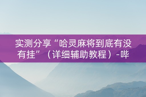 实测分享“哈灵麻将到底有没有挂”（详细辅助教程）-哔哩哔哩