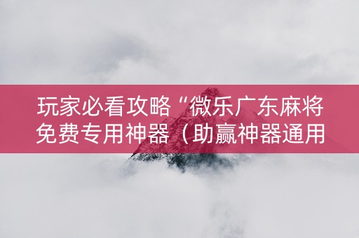 玩家必看攻略“微乐广东麻将免费专用神器（助赢神器通用版）