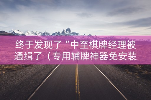 终于发现了“中至棋牌经理被通缉了（专用辅牌神器免安装）