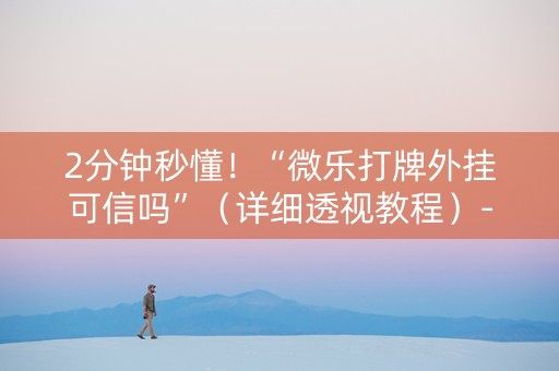 2分钟秒懂！“微乐打牌外挂可信吗”（详细透视教程）-哔哩哔哩