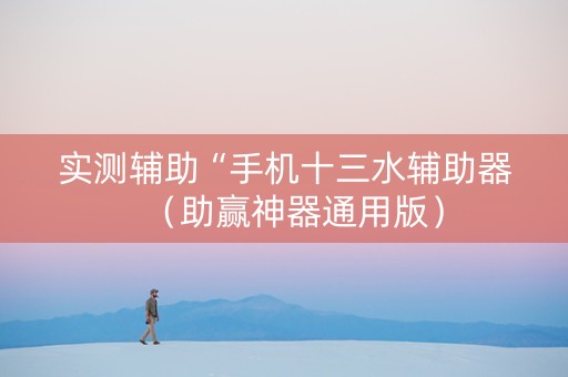 实测辅助“手机十三水辅助器（助赢神器通用版）