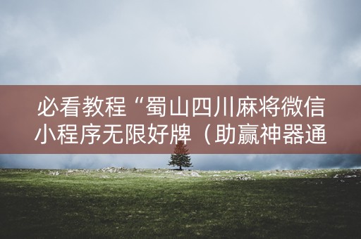 必看教程“蜀山四川麻将微信小程序无限好牌（助赢神器通用版）