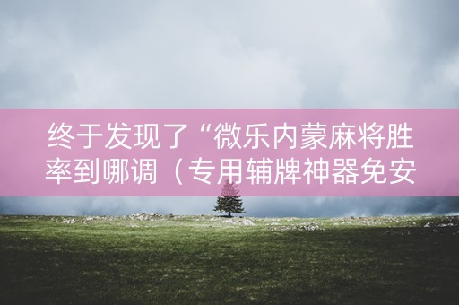 终于发现了“微乐内蒙麻将胜率到哪调（专用辅牌神器免安装）