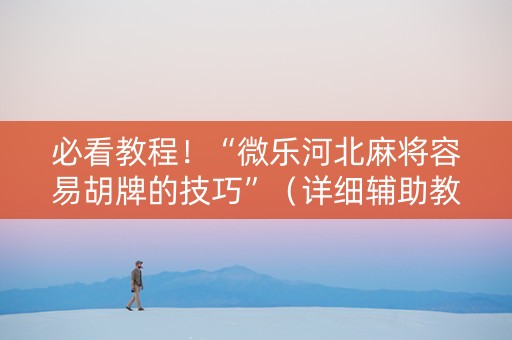 必看教程！“微乐河北麻将容易胡牌的技巧”（详细辅助教程）-哔哩哔哩