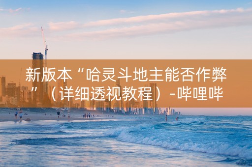 新版本“哈灵斗地主能否作弊”（详细透视教程）-哔哩哔哩